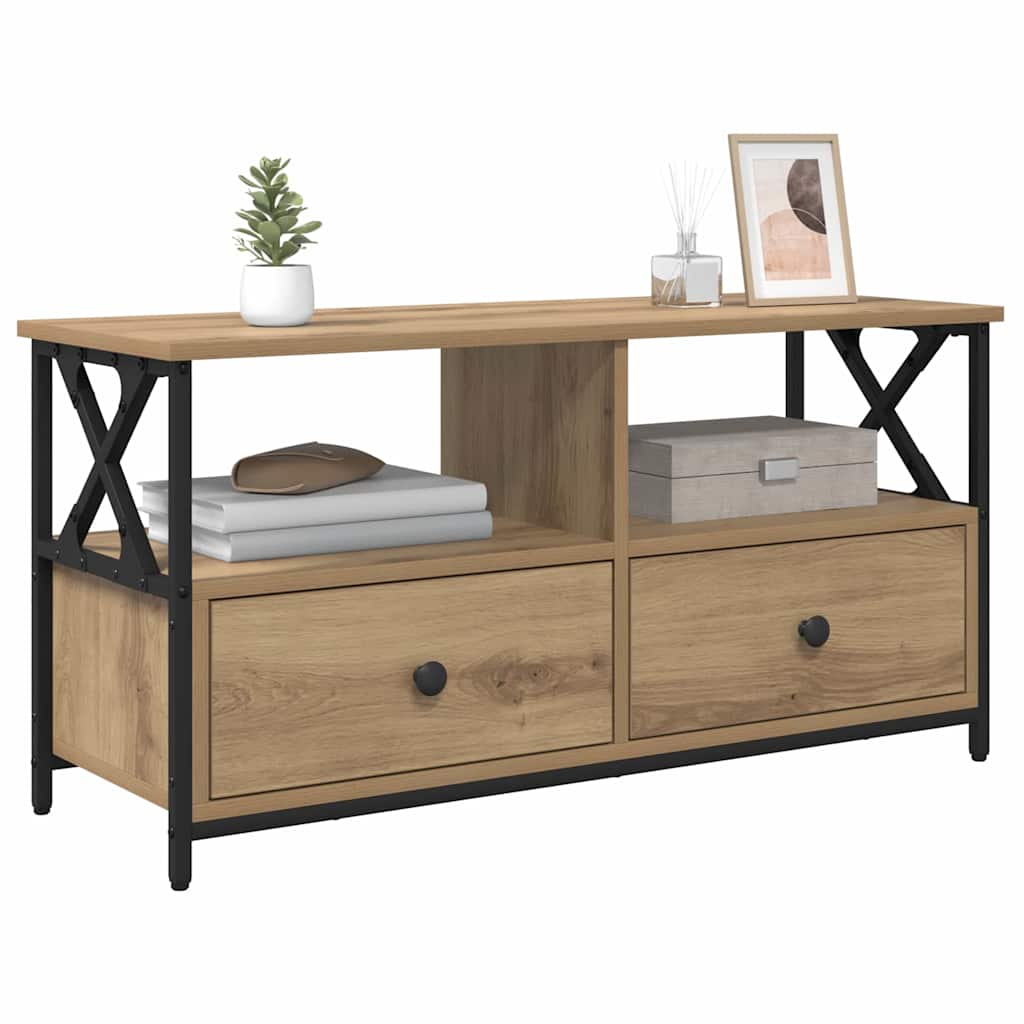 Meuble TV avec tiroir Chêne artisanal 90 x 33 x 45 cm - XIOS