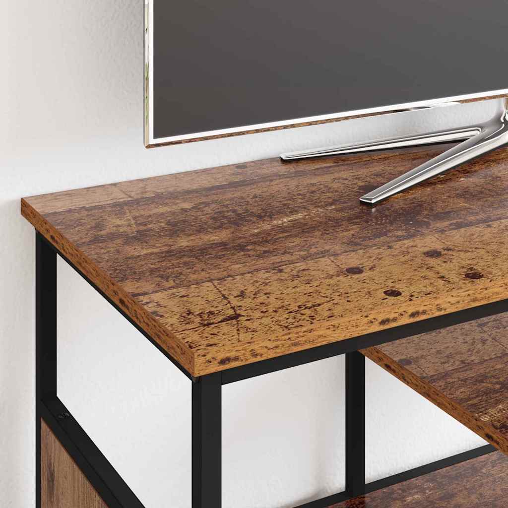 Meuble TV Bois Ancien 100 x 35 x 45 cm Bois d'ingénierie et fer - XIOS