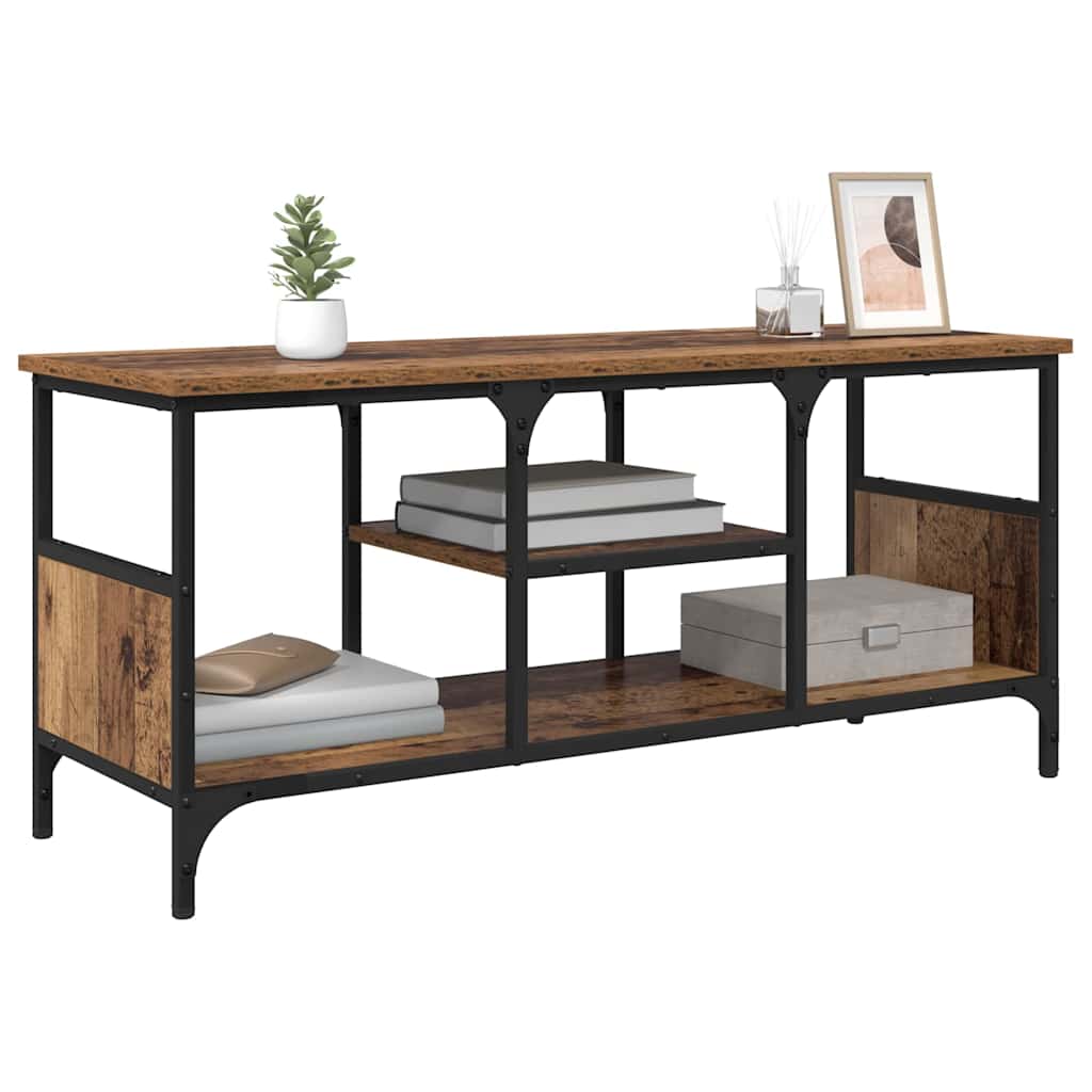 Meuble TV Bois Ancien 100 x 35 x 45 cm Bois d'ingénierie et fer - XIOS