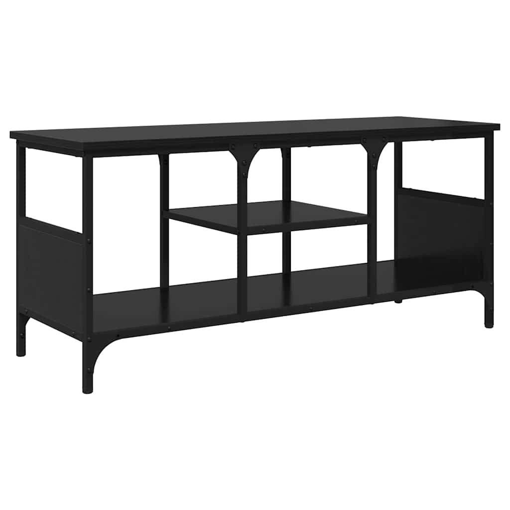 Meuble TV Chêne noir 100 x 35 x 45 cm Bois d'ingénierie et fer - XIOS
