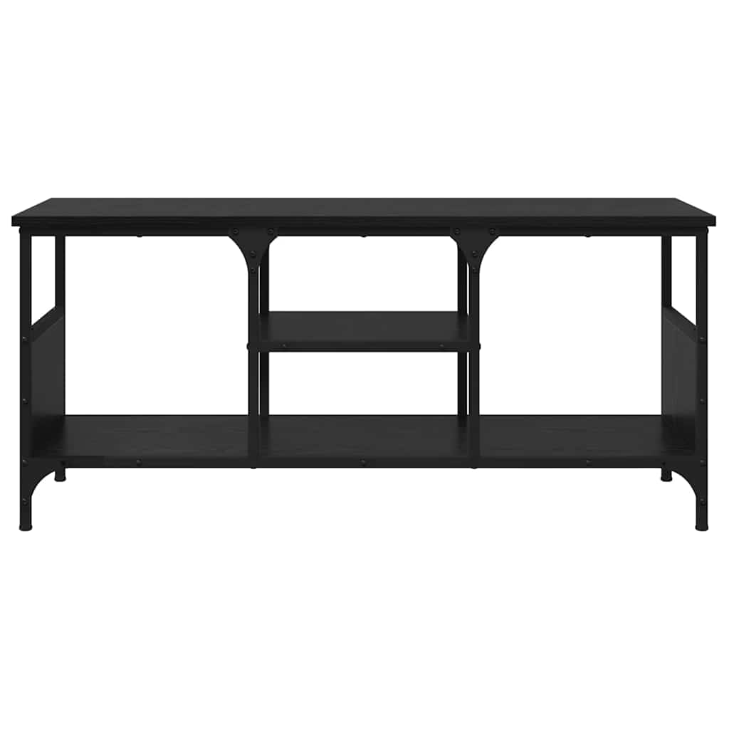 Meuble TV Chêne noir 100 x 35 x 45 cm Bois d'ingénierie et fer - XIOS