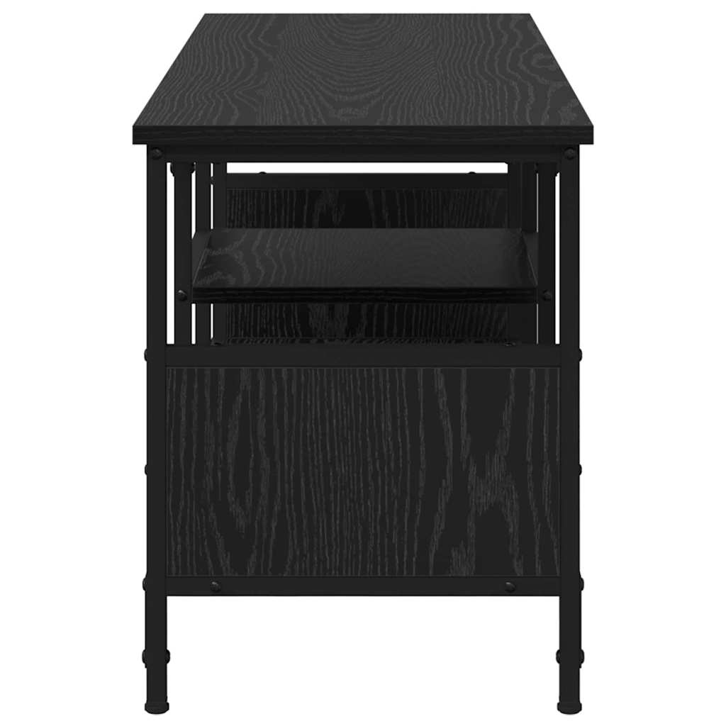Meuble TV Chêne noir 100 x 35 x 45 cm Bois d'ingénierie et fer - XIOS