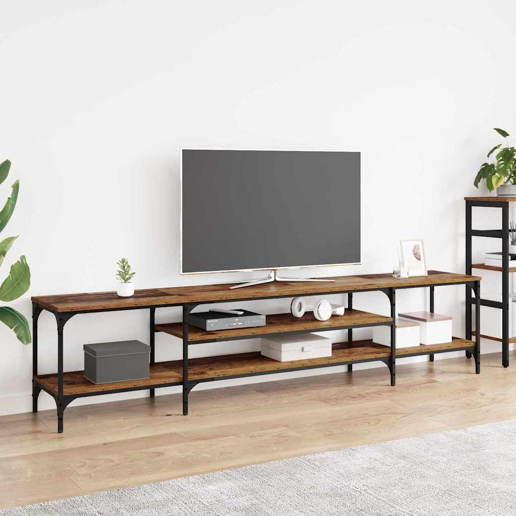 Meuble TV Bois Ancien 201 x 35 x 45 cm Bois d'ingénierie et fer - XIOS