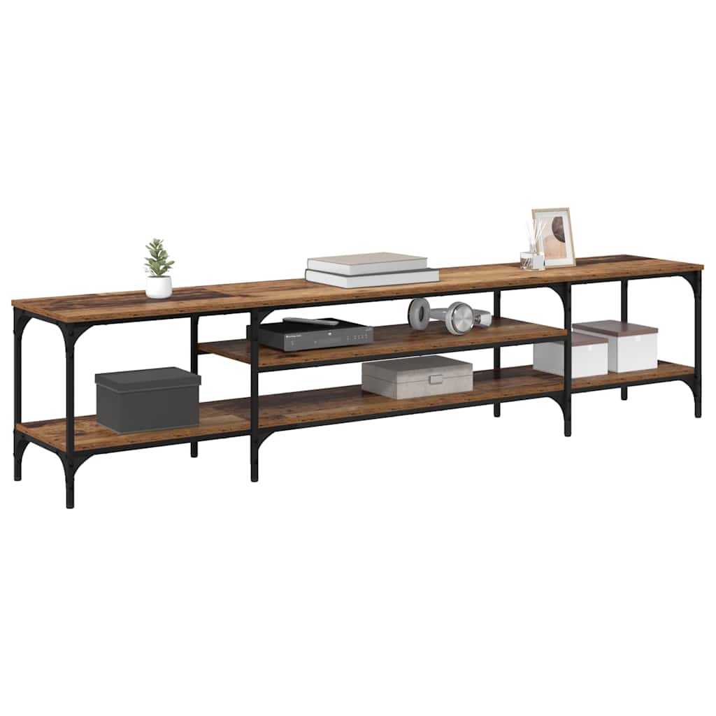 Meuble TV Bois Ancien 201 x 35 x 45 cm Bois d'ingénierie et fer - XIOS