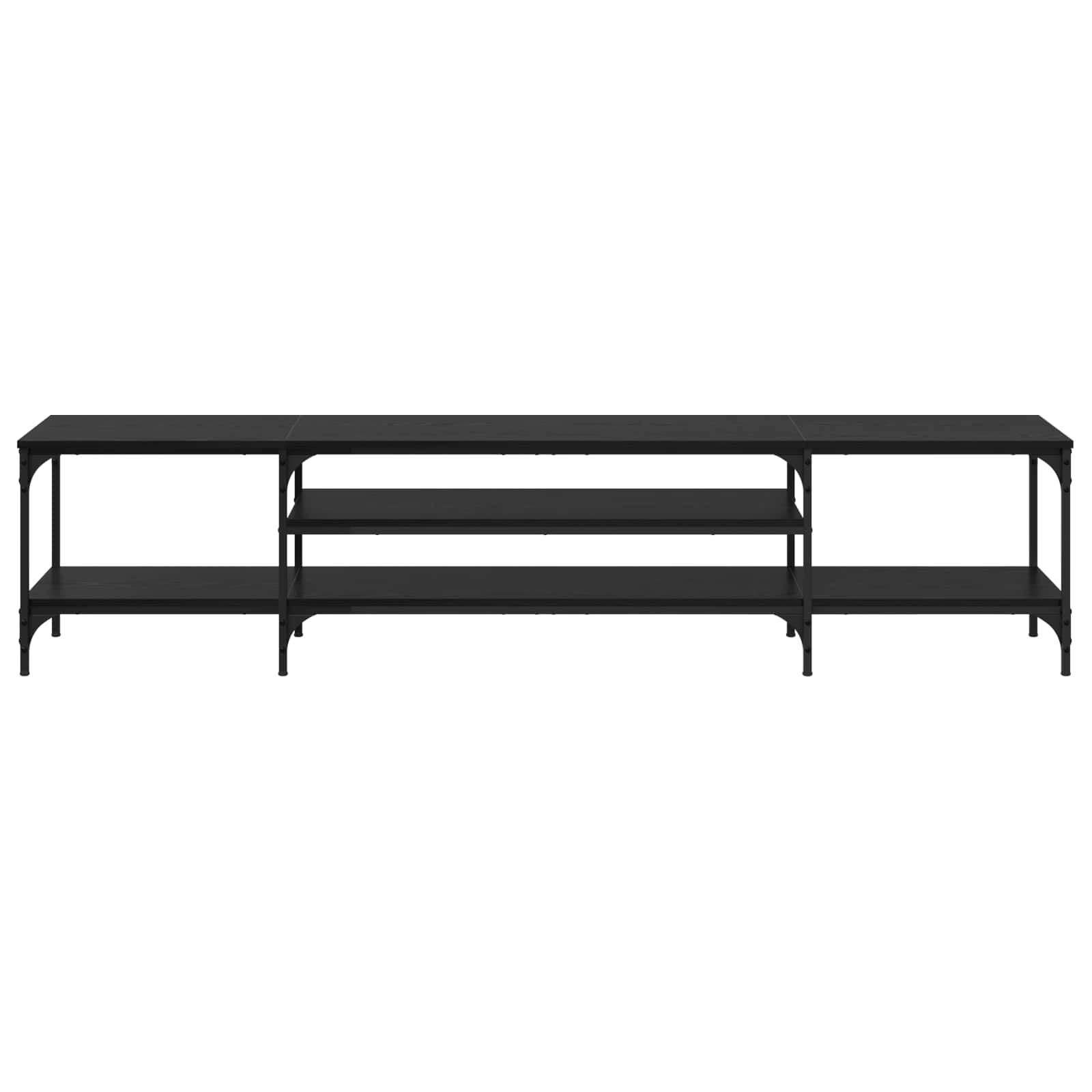 Meuble TV Chêne noir 201 x 35 x 45 cm Bois d'ingénierie et fer - XIOS