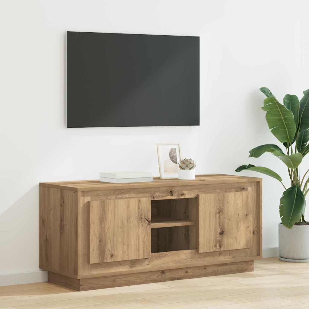 Meuble TV Chêne artisanal 102 x 35 x 45 cm Bois d'ingénierie - XIOS