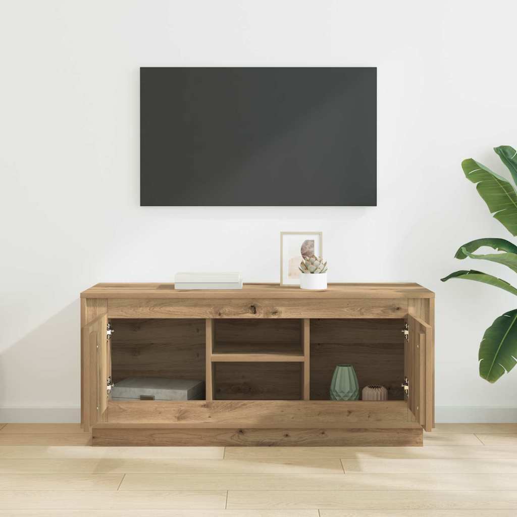 Meuble TV Chêne artisanal 102 x 35 x 45 cm Bois d'ingénierie - XIOS
