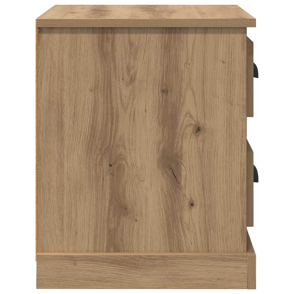 Cabinet de chevet avec tiroir chêne artisanal 39 x 39 x 47.5 cm