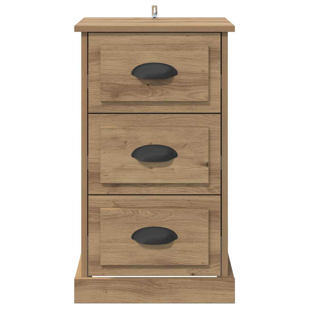 Cabinet de chevet avec tiroir Chêne artisanal 39 x 39 x 67,5 cm - XIOS
