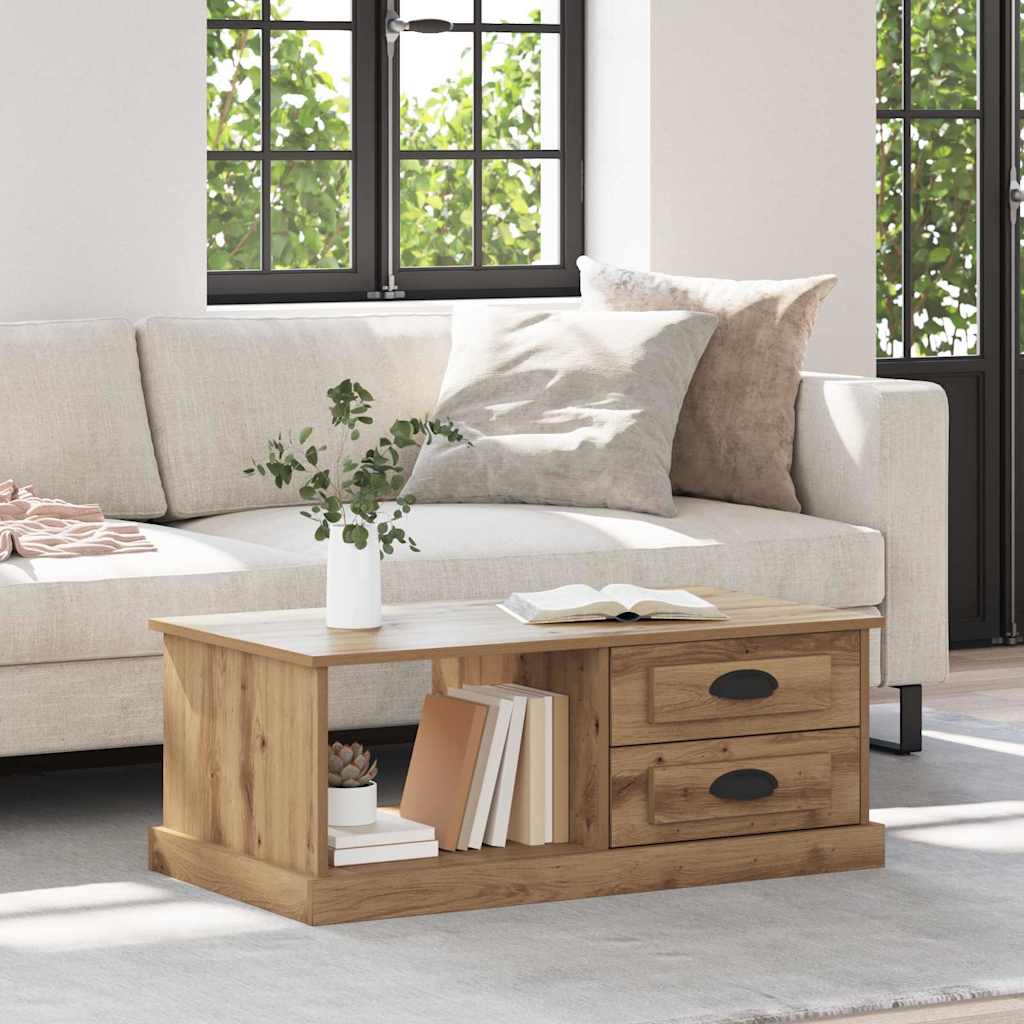 Table basse Chêne artisanal 90 x 50 x 35 cm Bois d'ingénierie - XIOS