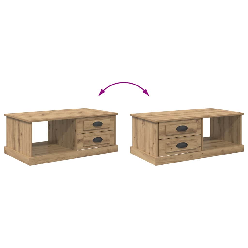 Table basse Chêne artisanal 90 x 50 x 35 cm Bois d'ingénierie - XIOS