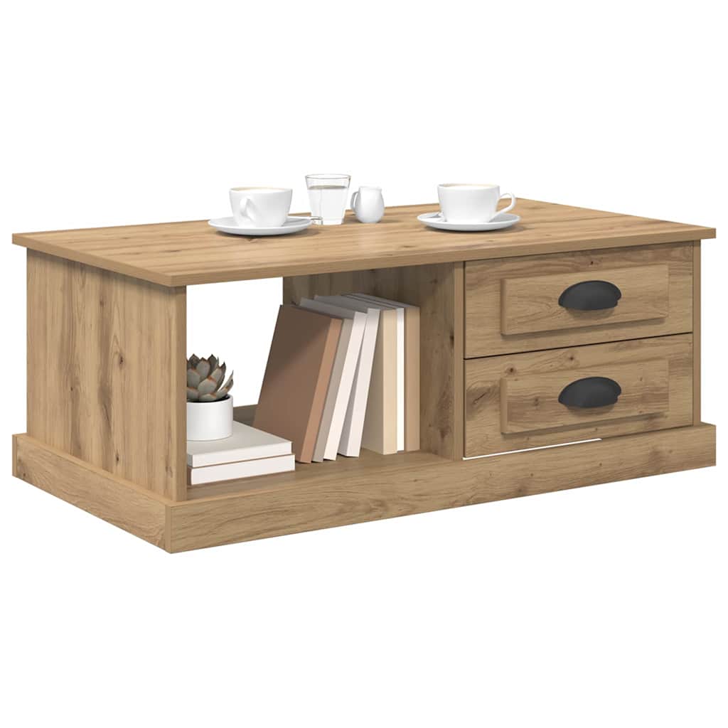 Table basse Chêne artisanal 90 x 50 x 35 cm Bois d'ingénierie - XIOS