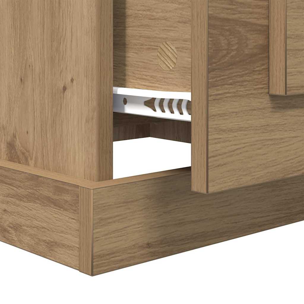 Table basse chêne artisanal 50 x 50 x 35 cm Bois d'ingénierie - XIOS