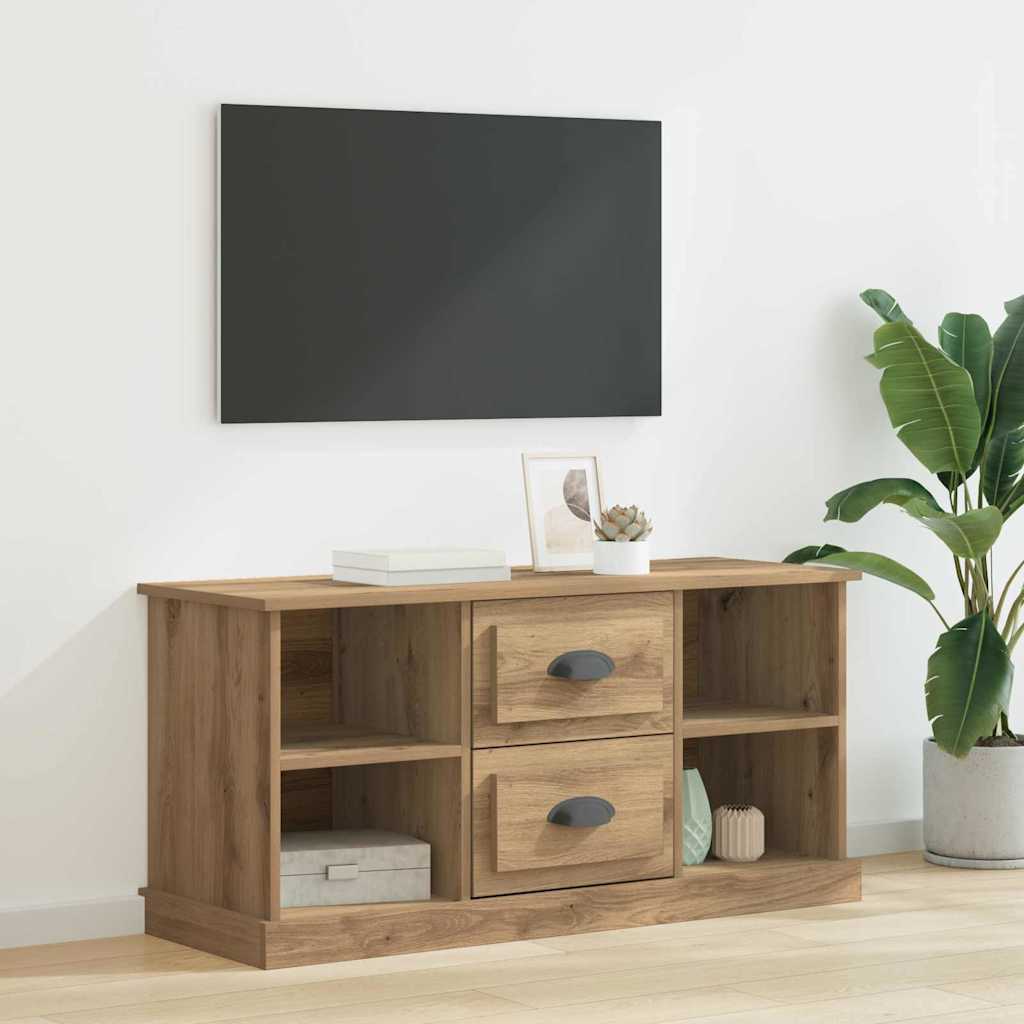 Meuble TV Chêne artisanal 99,5 x 35,5 x 48 cm Bois d'ingénierie - XIOS