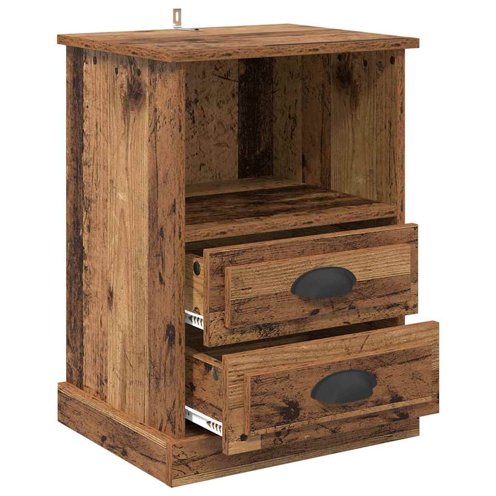 Cabinet de chevet avec tiroir 2 pcs Bois ancien 43 x 36 x 60 cm - XIOS