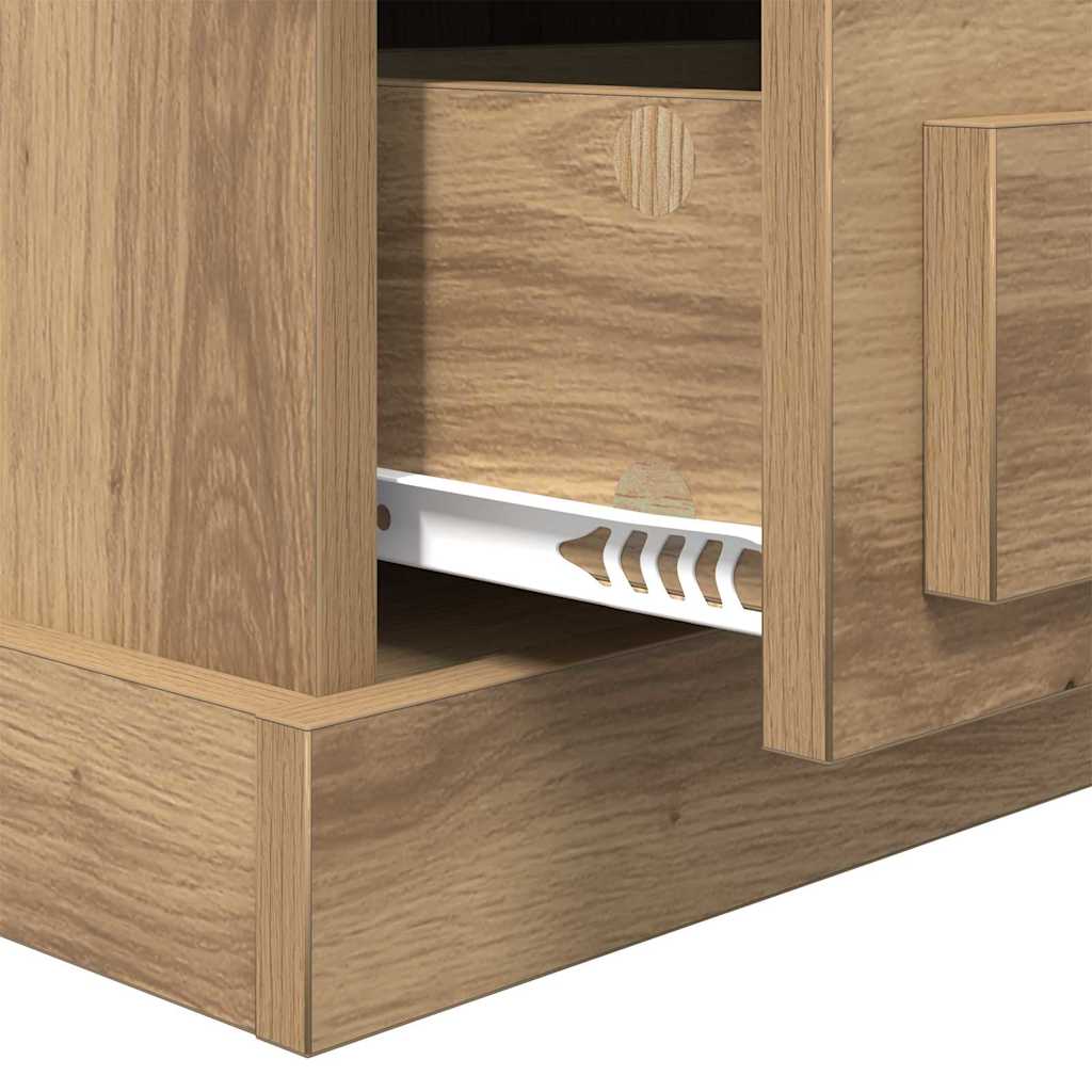 Cabinet de chevet avec tiroir chêne artisanal 43 x 36 x 60 cm - XIOS