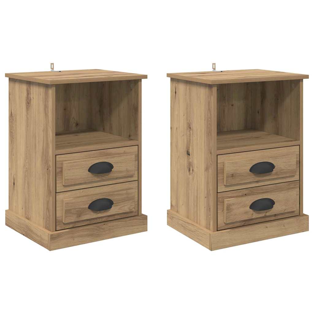 Cabinet de chevet 2 pcs chêne artisanal 43 x 36 x 60 cm - XIOS
