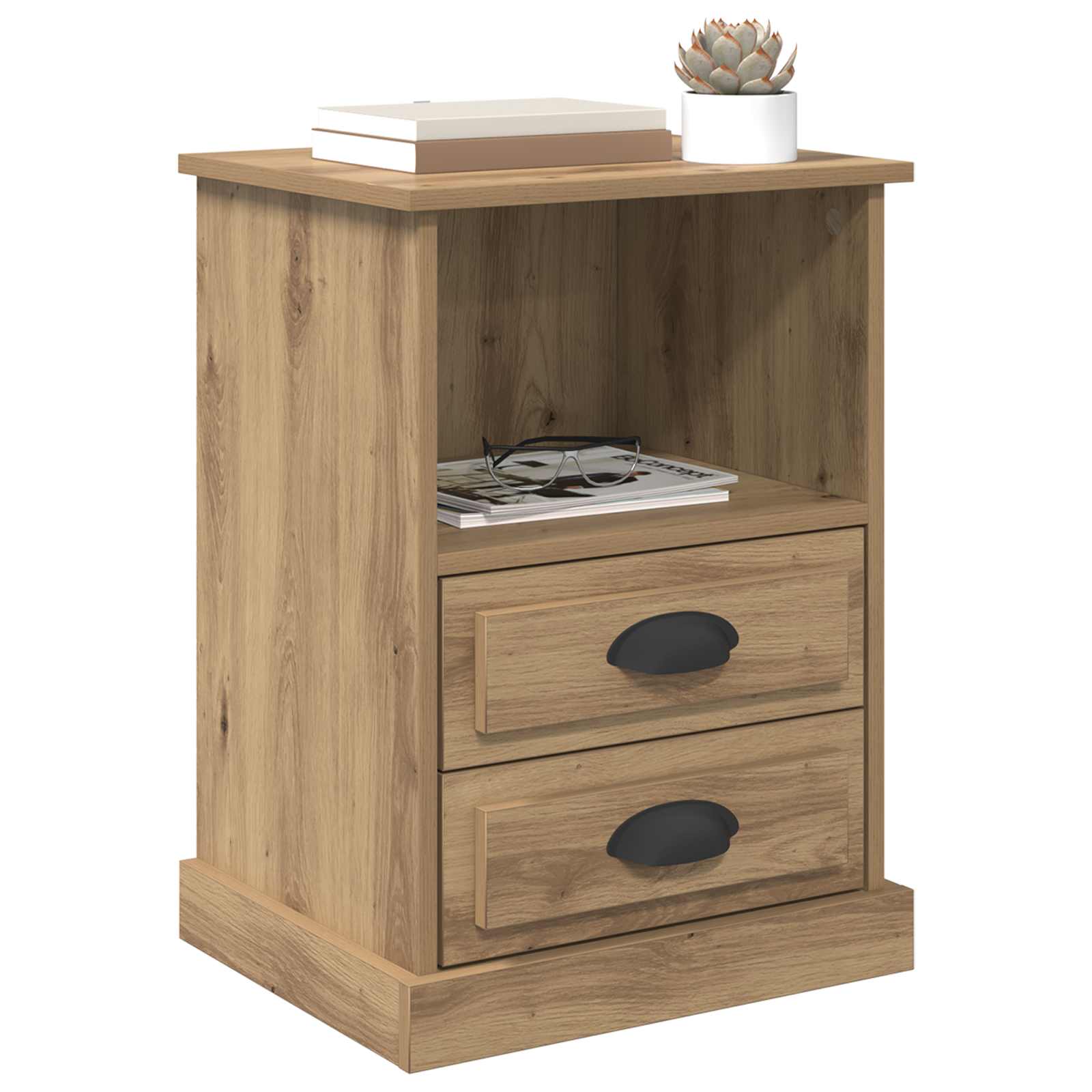 Cabinet de chevet 2 pc Chêne artisanal 36 x 43 x 60 cm - XIOS