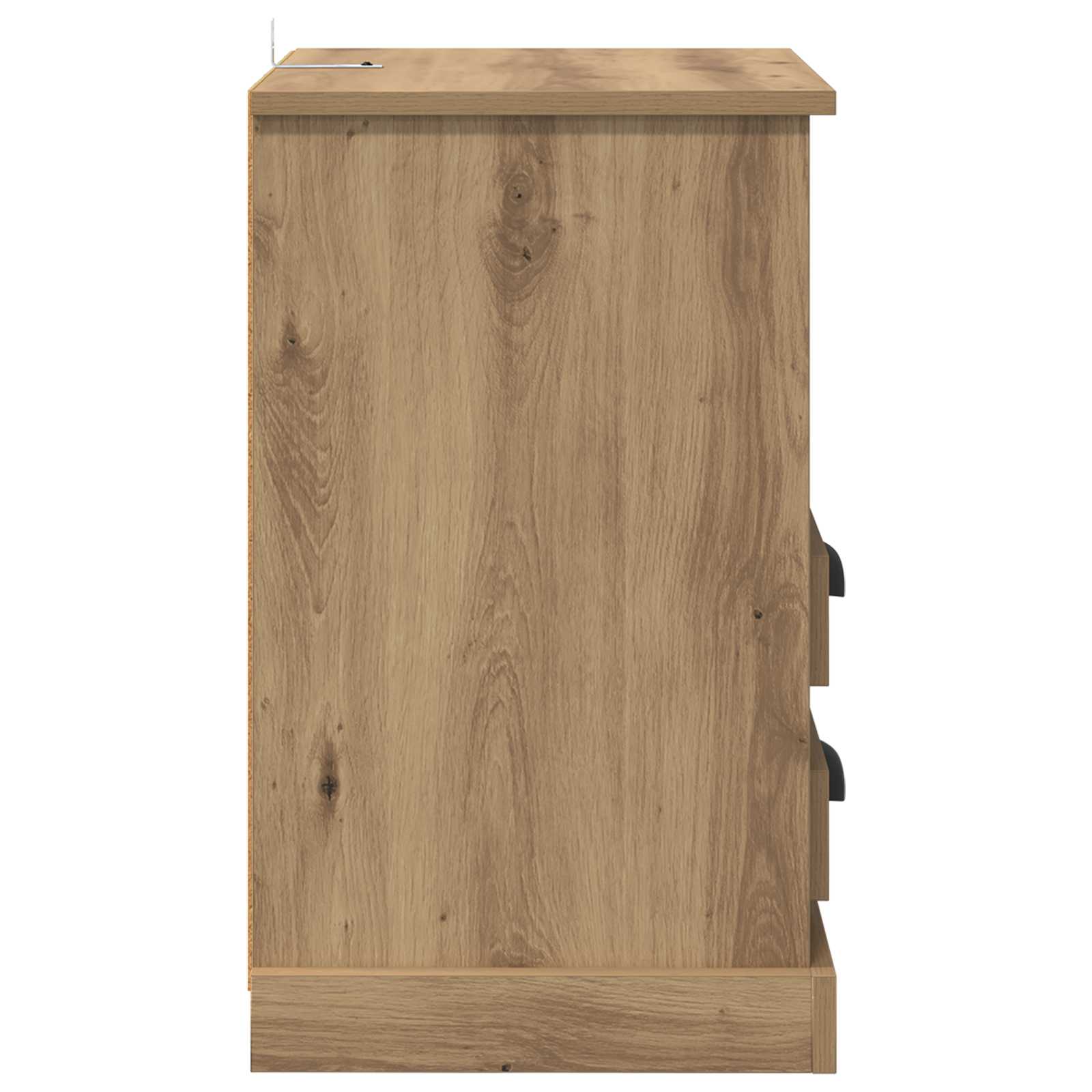 Cabinet de chevet 2 pc Chêne artisanal 36 x 43 x 60 cm - XIOS