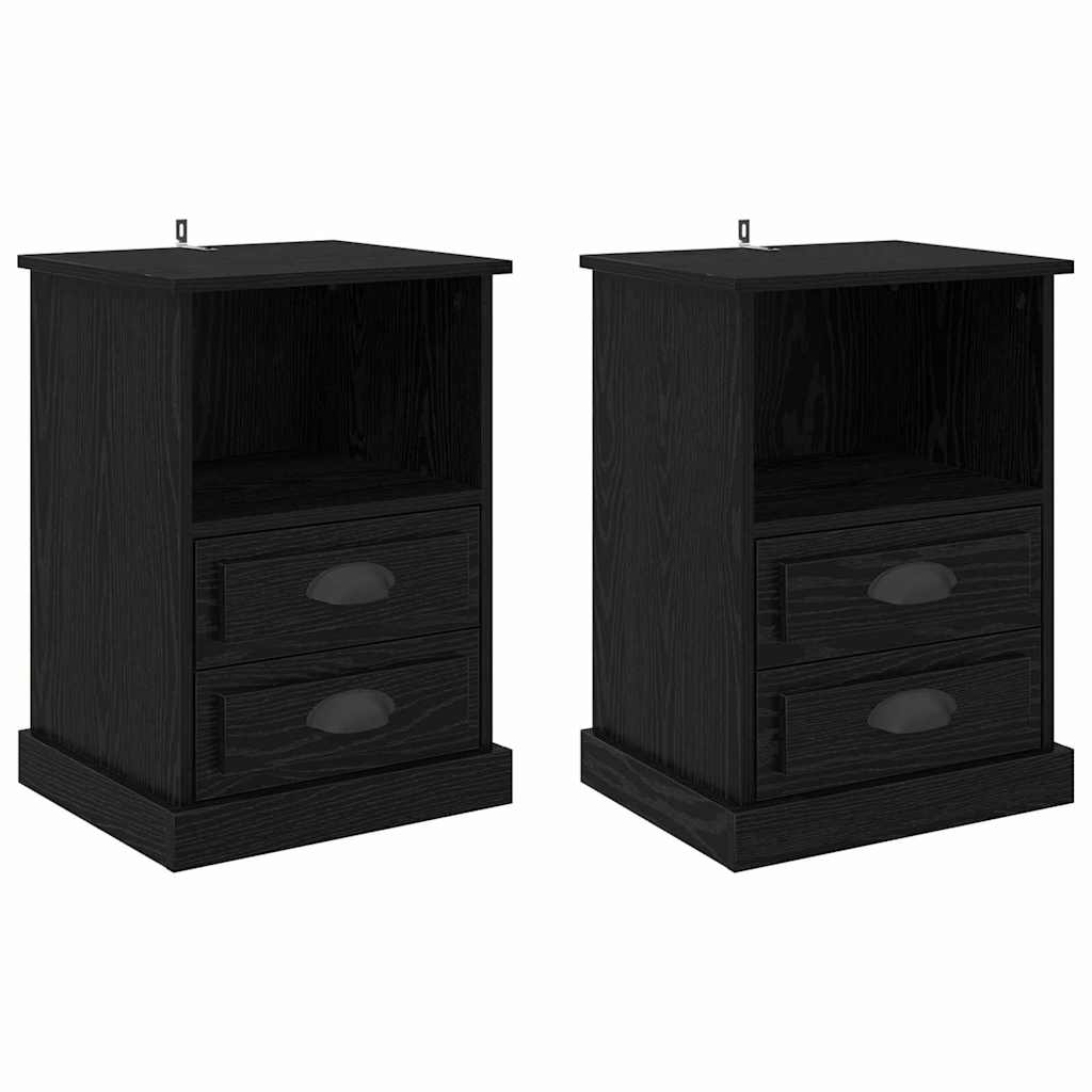 Cabinet de chevet avec tiroir 2 pcs Chêne noir 43 x 36 x 60 cm - XIOS