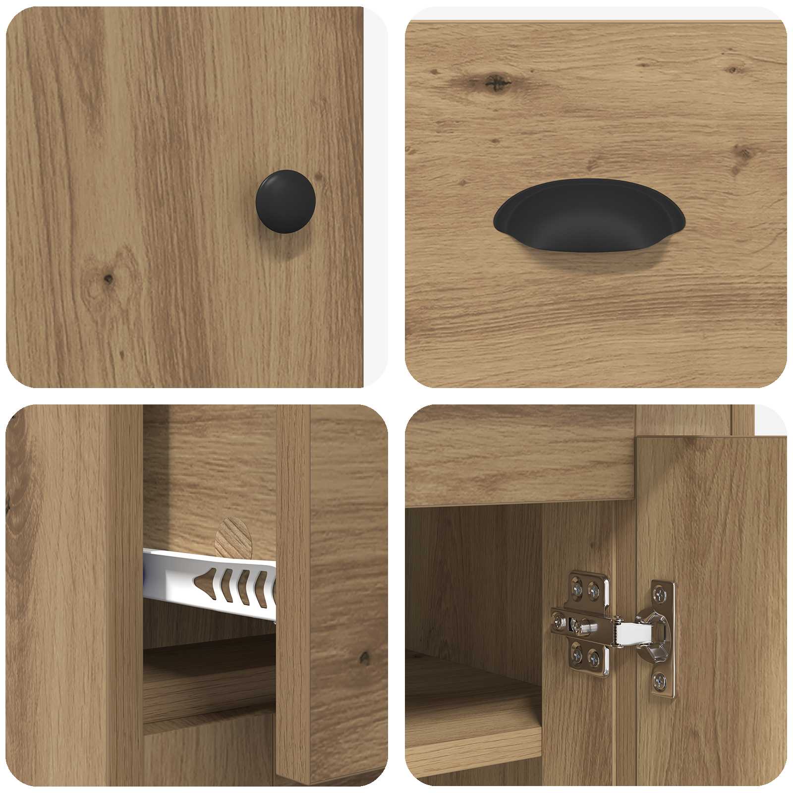 Haut Armoire avec tiroir Chêne artisanal 70 x 35,5 x 67,5 cm - XIOS