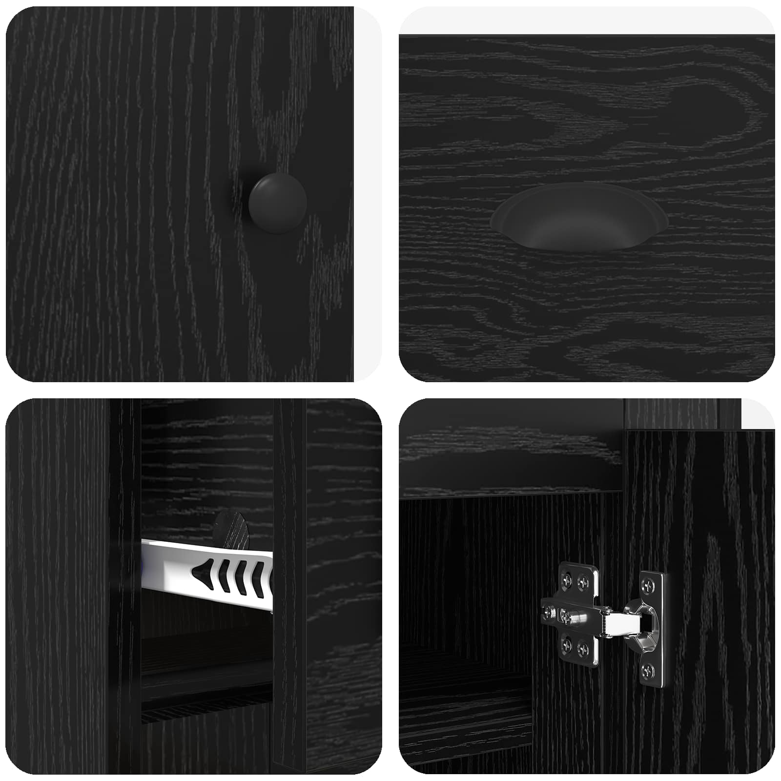 Haut Armoire Chêne noir 70 x 35,5 x 67,5 cm Bois d'ingénierie - XIOS
