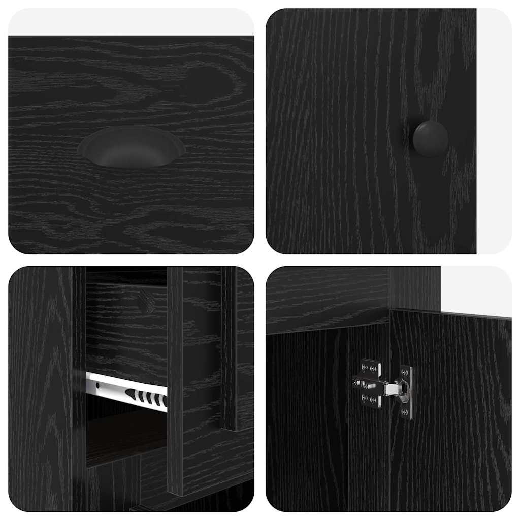 Meuble d'appoint 40 x 50 x 75 cm Bois d'ingénierie Chêne noir - XIOS