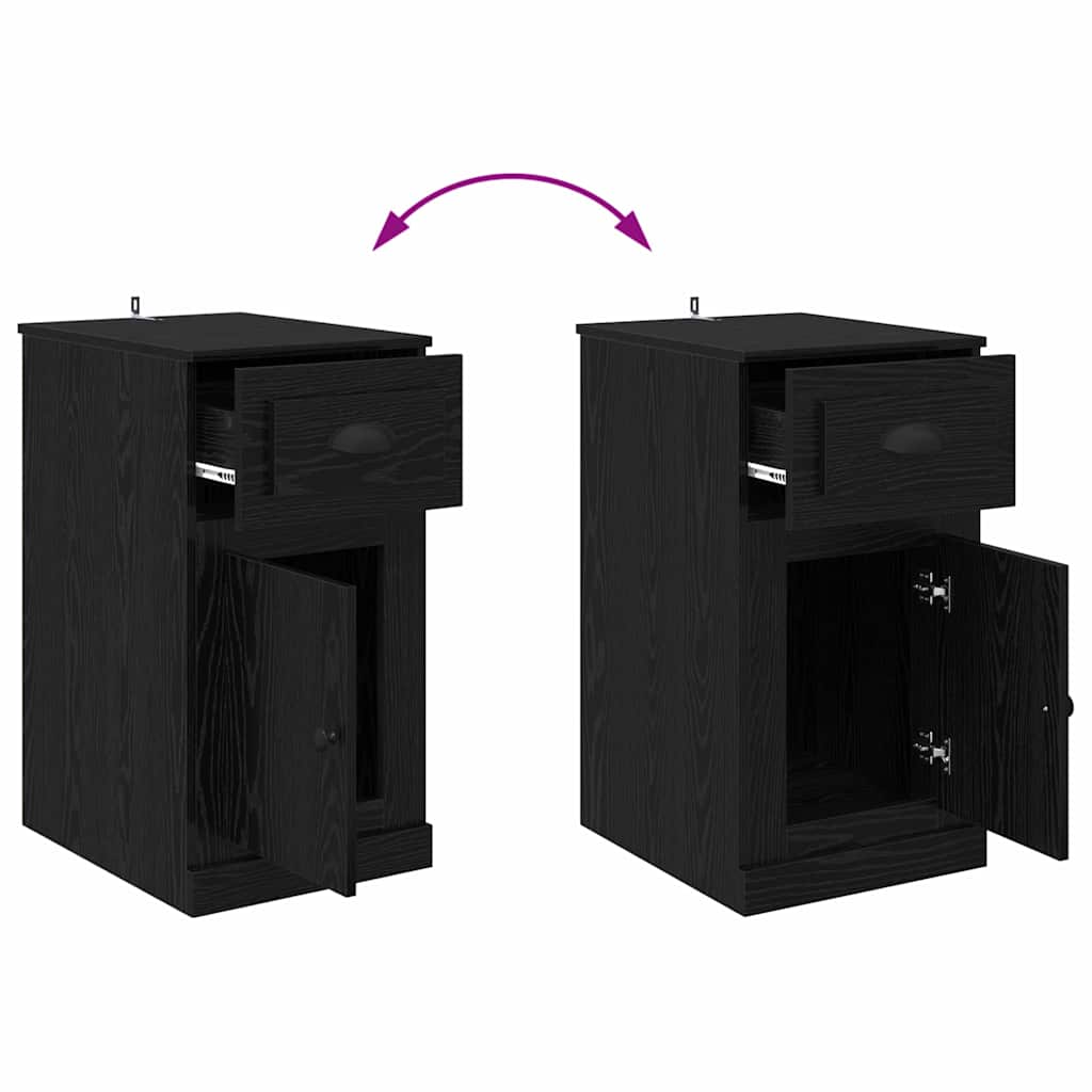 Meuble d'appoint 40 x 50 x 75 cm Bois d'ingénierie Chêne noir - XIOS