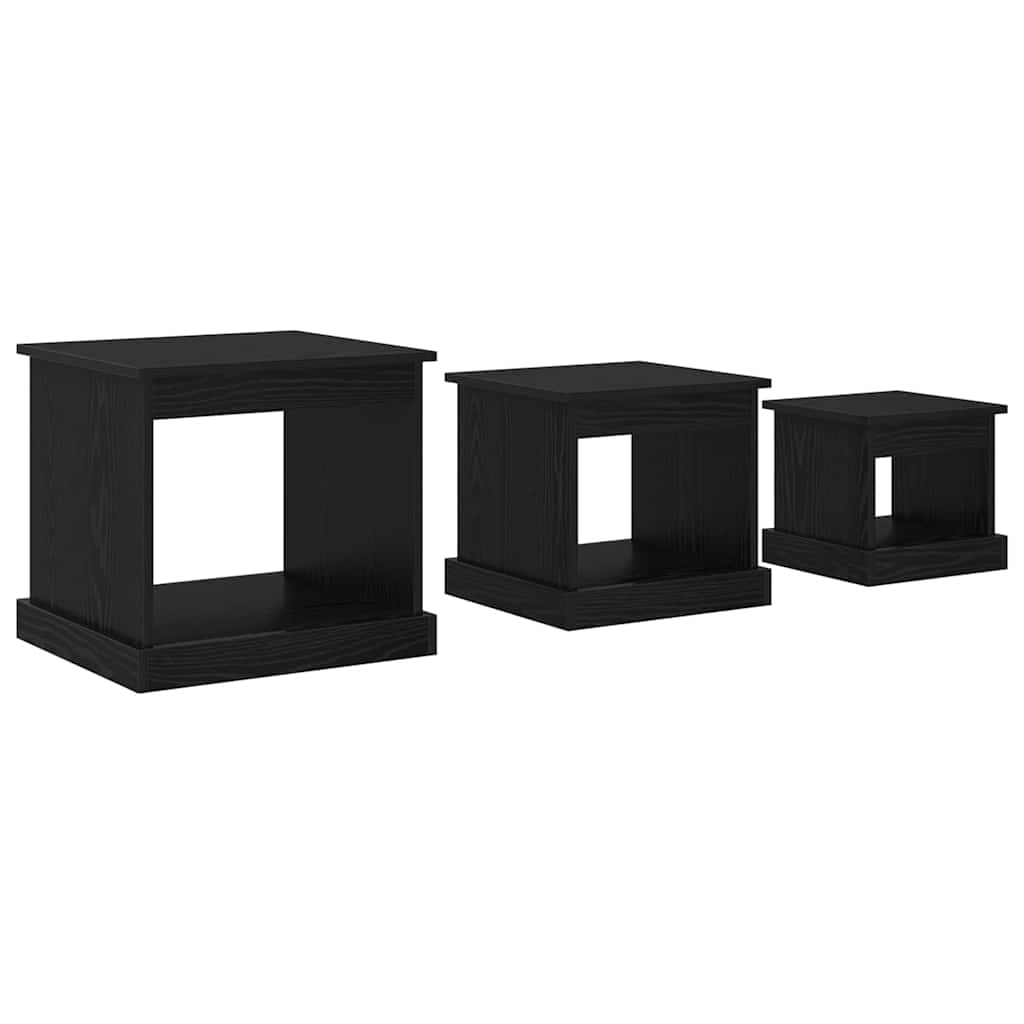Table basse 3 pcs Chêne noir Bois d'ingénierie - XIOS