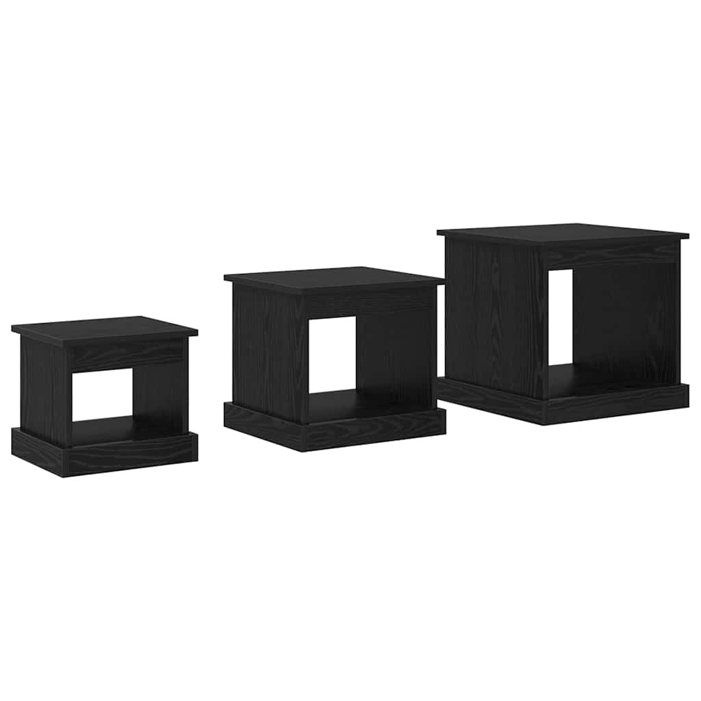 Table basse 3 pcs Chêne noir Bois d'ingénierie - XIOS