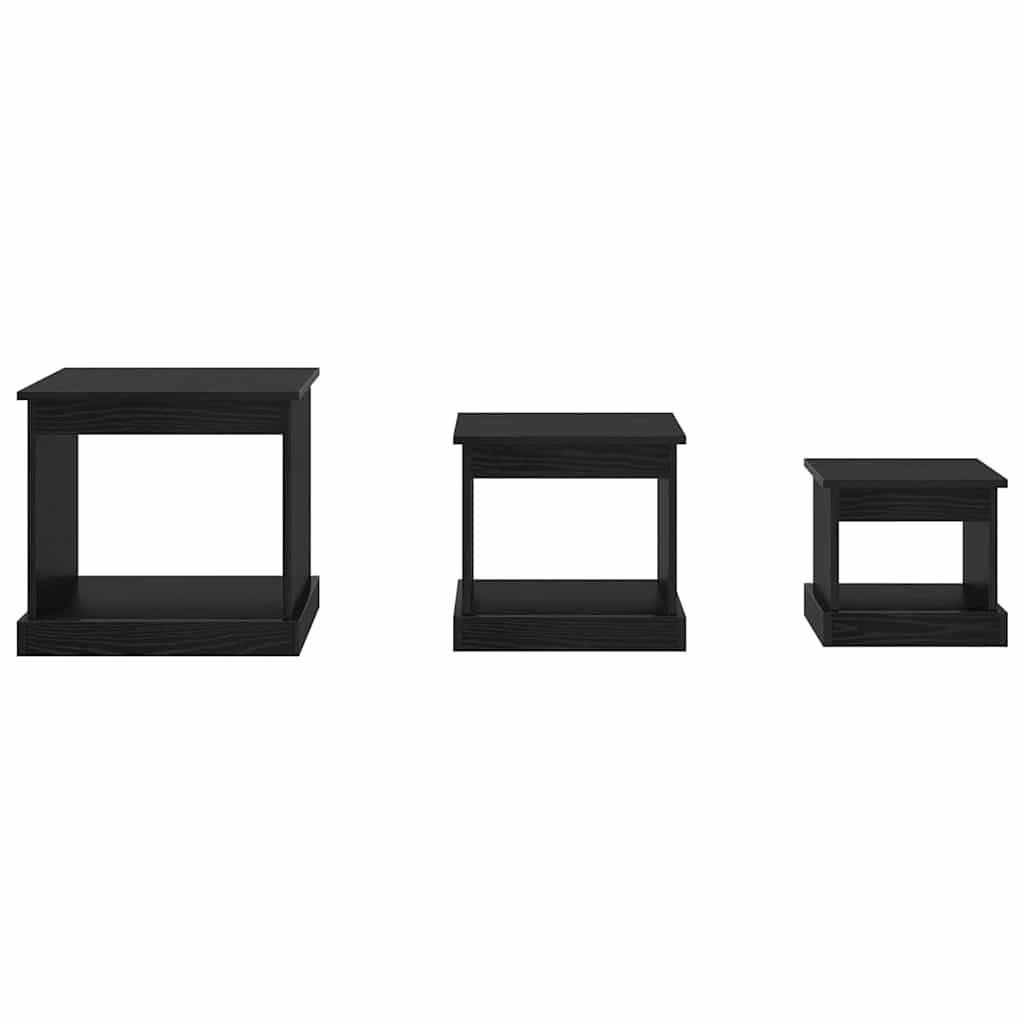 Table basse 3 pcs Chêne noir Bois d'ingénierie - XIOS