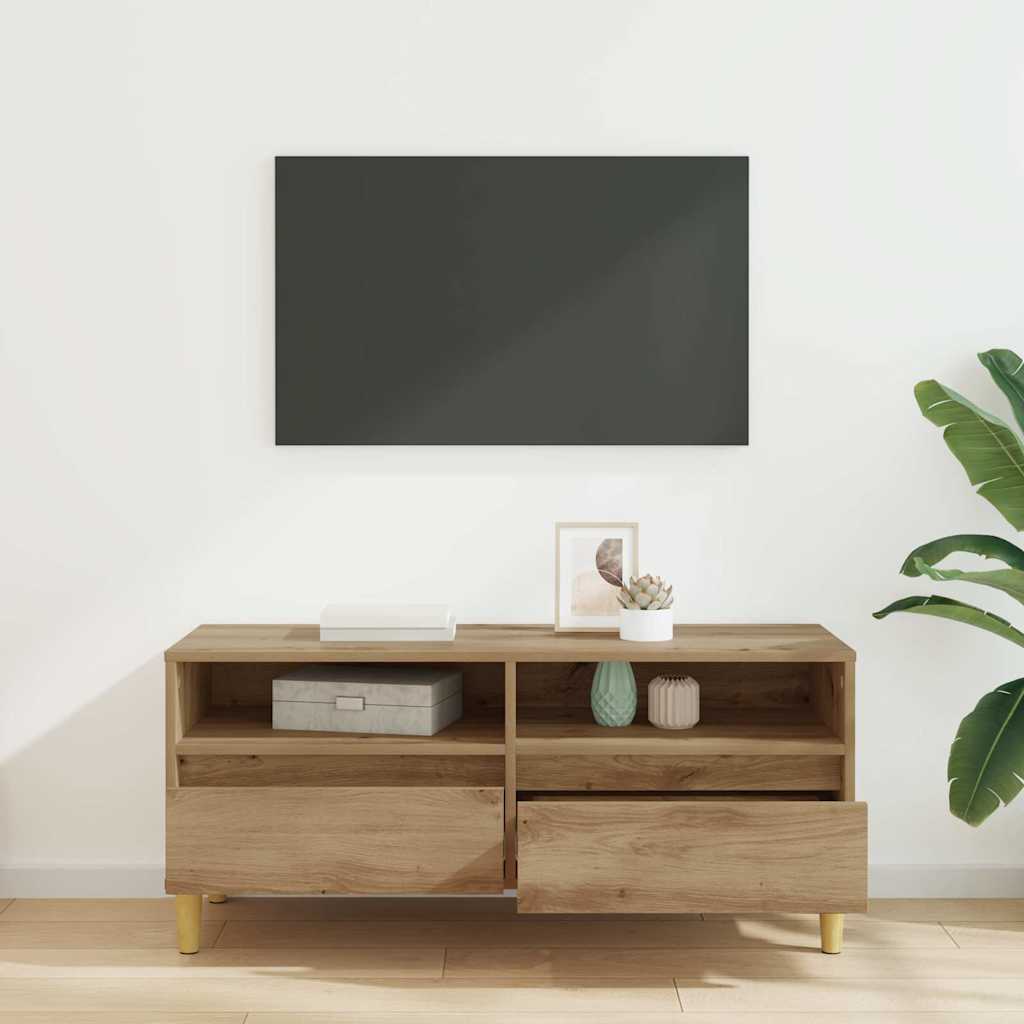 Meuble TV avec tiroir Chêne artisanal 100 x 34,5 x 44,5 cm - XIOS