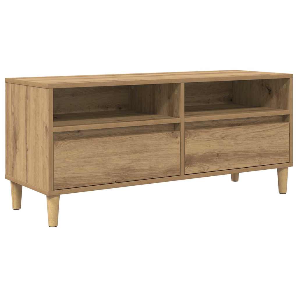 Meuble TV avec tiroir Chêne artisanal 100 x 34,5 x 44,5 cm - XIOS