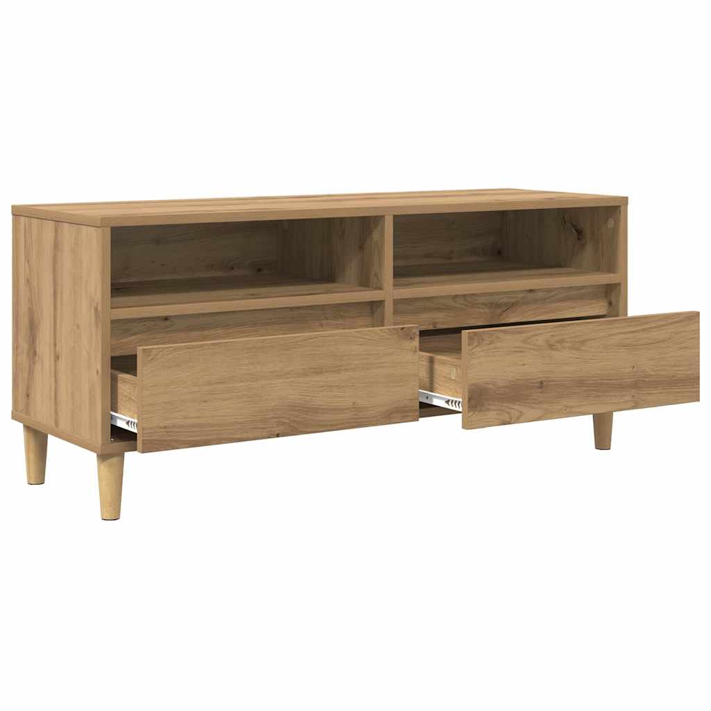 Meuble TV avec tiroir Chêne artisanal 100 x 34,5 x 44,5 cm - XIOS