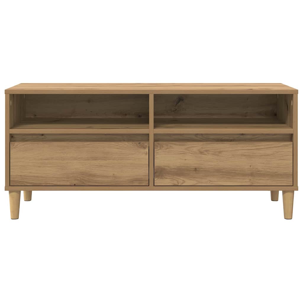 Meuble TV avec tiroir Chêne artisanal 100 x 34,5 x 44,5 cm - XIOS