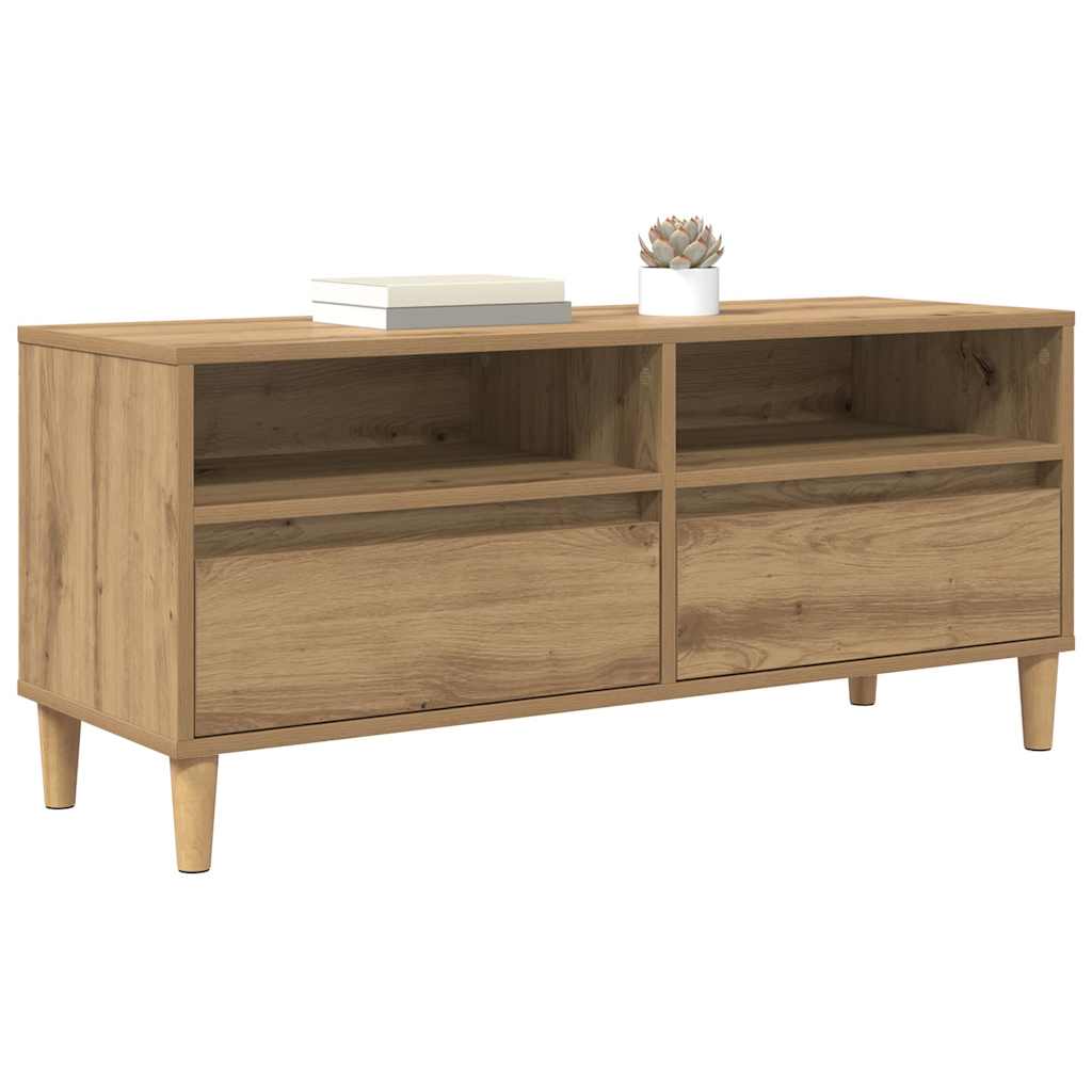Meuble TV avec tiroir Chêne artisanal 100 x 34,5 x 44,5 cm - XIOS