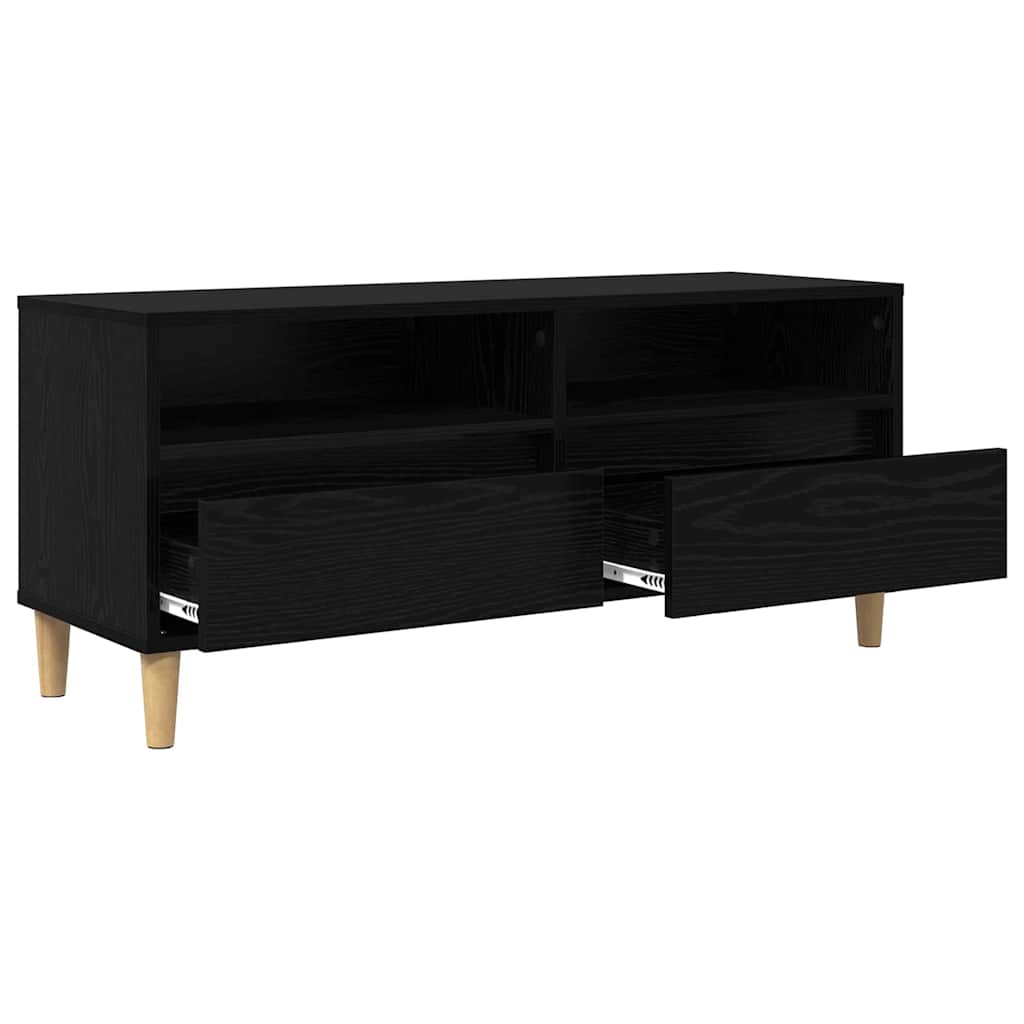 Meuble TV Chêne noir 100 x 34,5 x 44,5 cm Bois d'ingénierie - XIOS