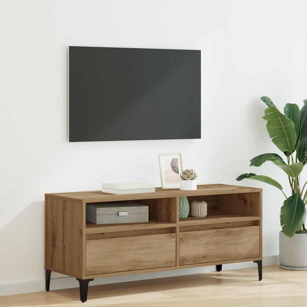Meuble TV avec tiroir Chêne artisanal 100 x 34,5 x 44,5 cm - XIOS