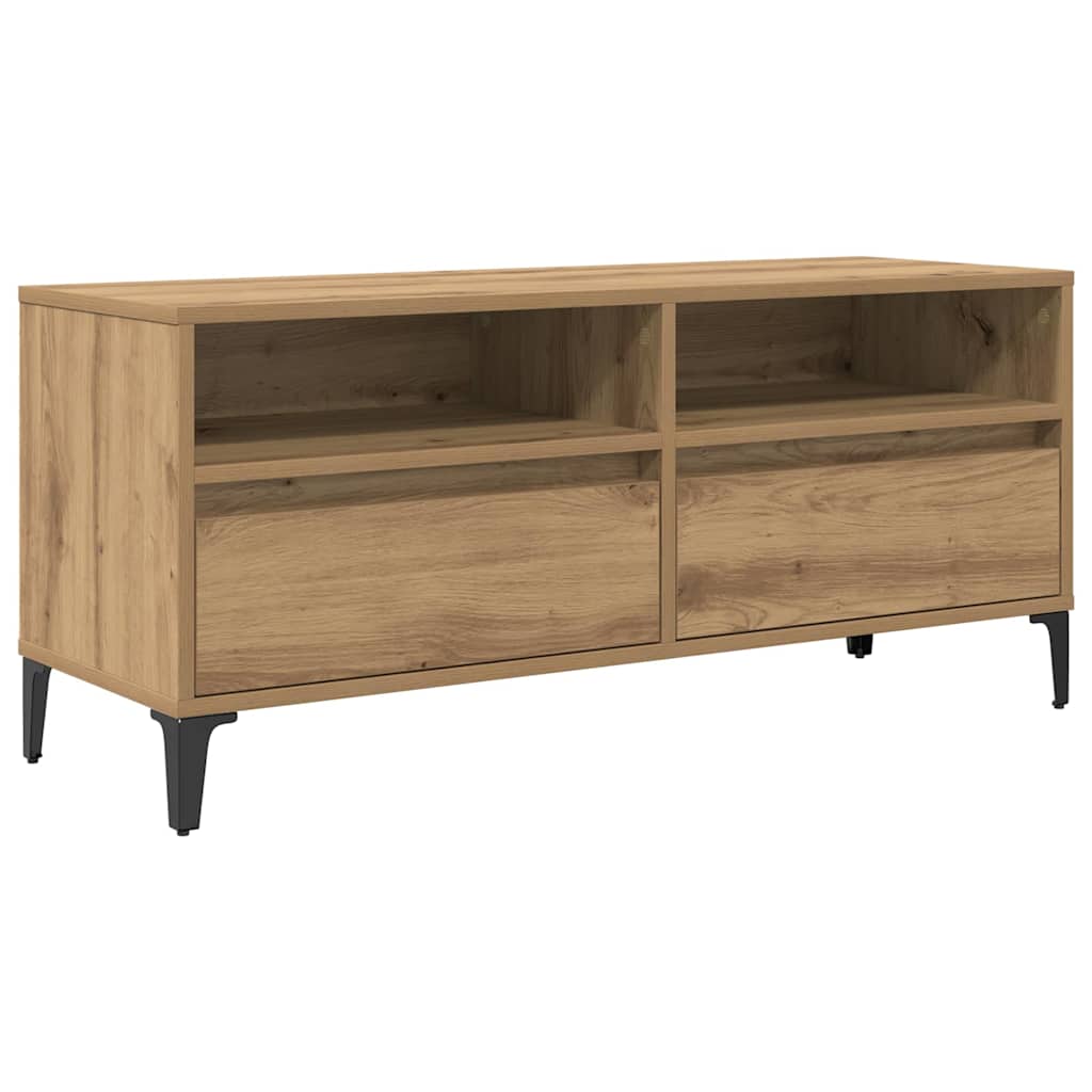 Meuble TV avec tiroir Chêne artisanal 100 x 34,5 x 44,5 cm - XIOS