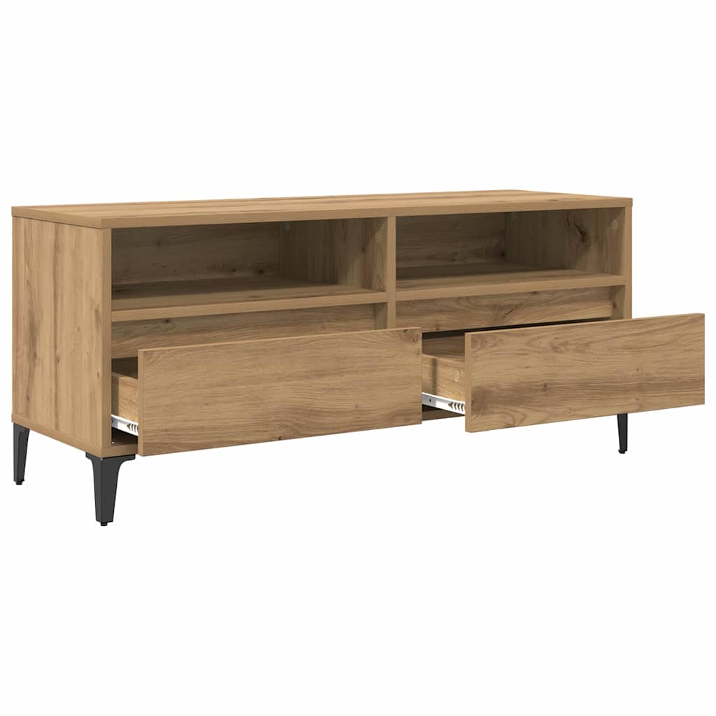 Meuble TV avec tiroir Chêne artisanal 100 x 34,5 x 44,5 cm - XIOS