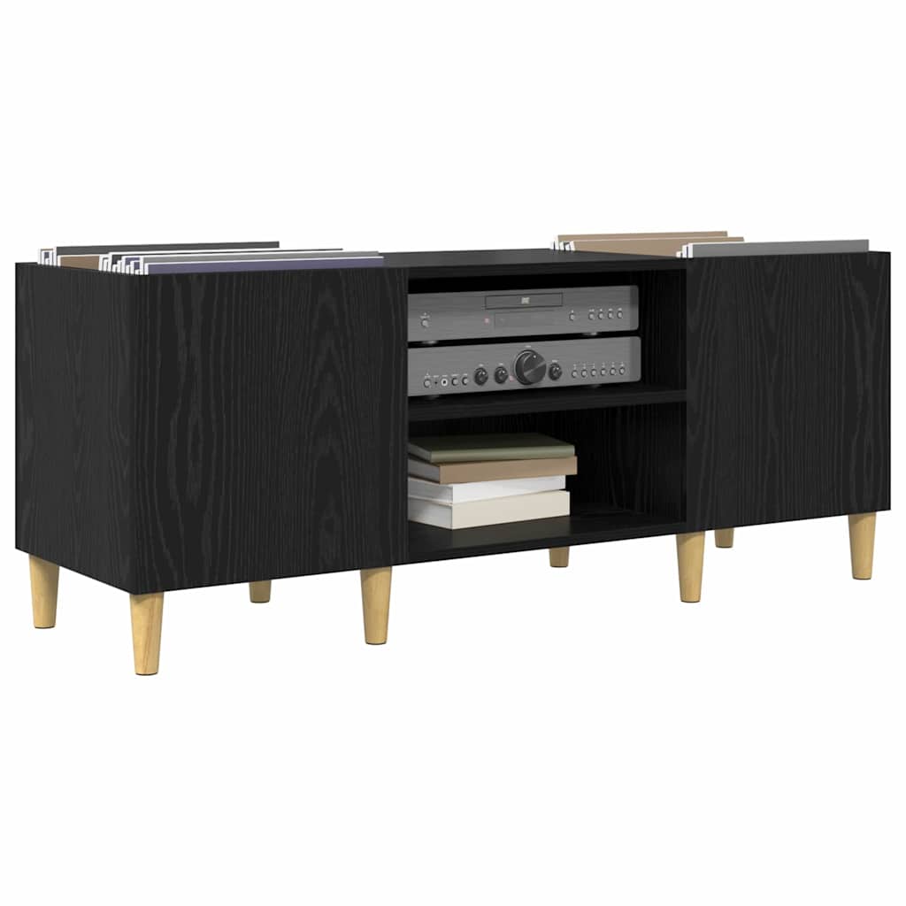 Meuble à vinyles Chêne noir 121 x 38 x 48 cm Bois d'ingénierie - XIOS