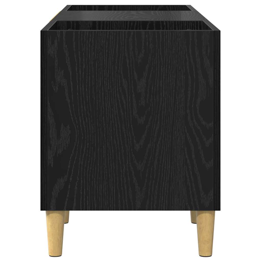 Meuble à vinyles Chêne noir 121 x 38 x 48 cm Bois d'ingénierie - XIOS