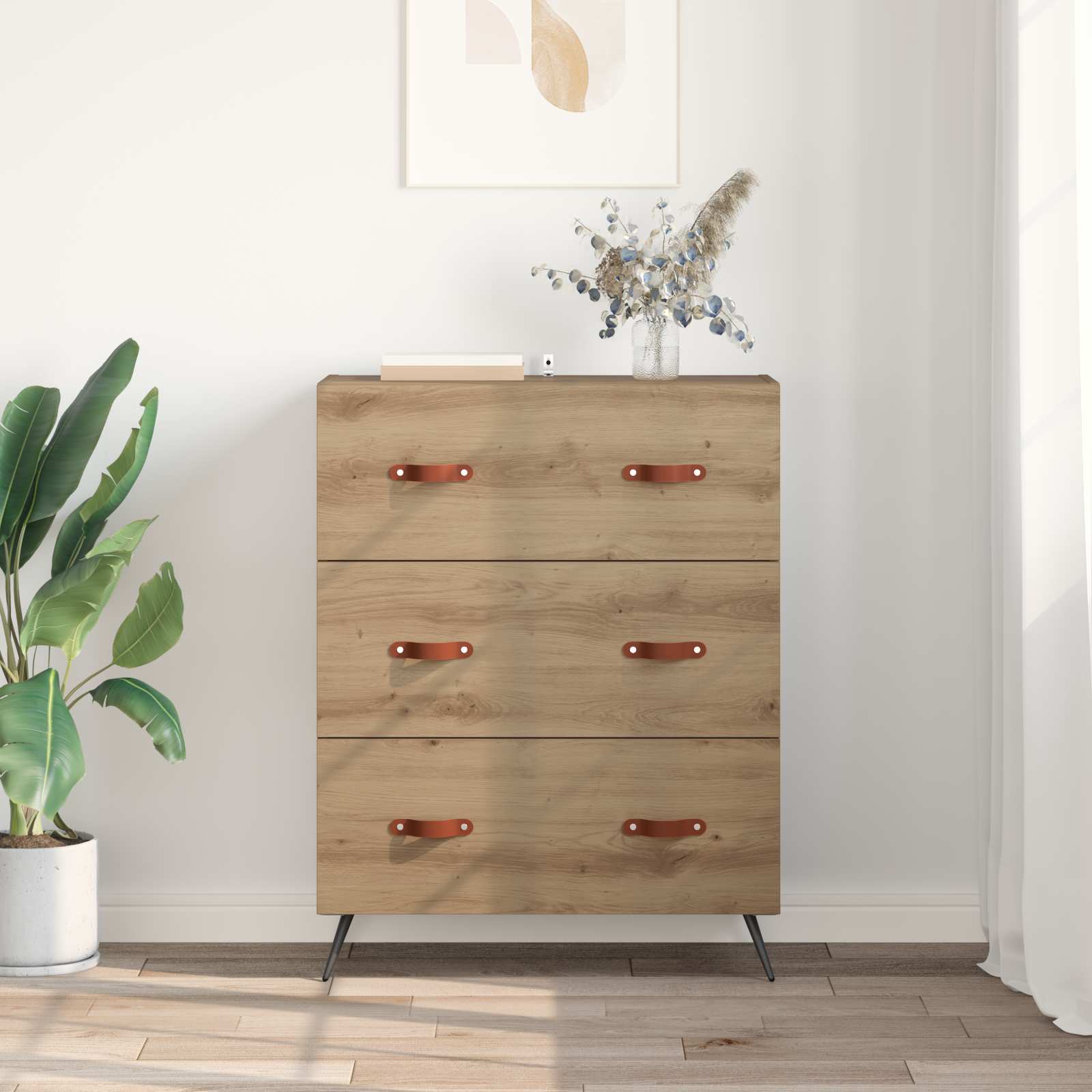 Commode Chêne Artisanal 69,5 x 34 x 90 cm Bois d’ingénierie - XIOS