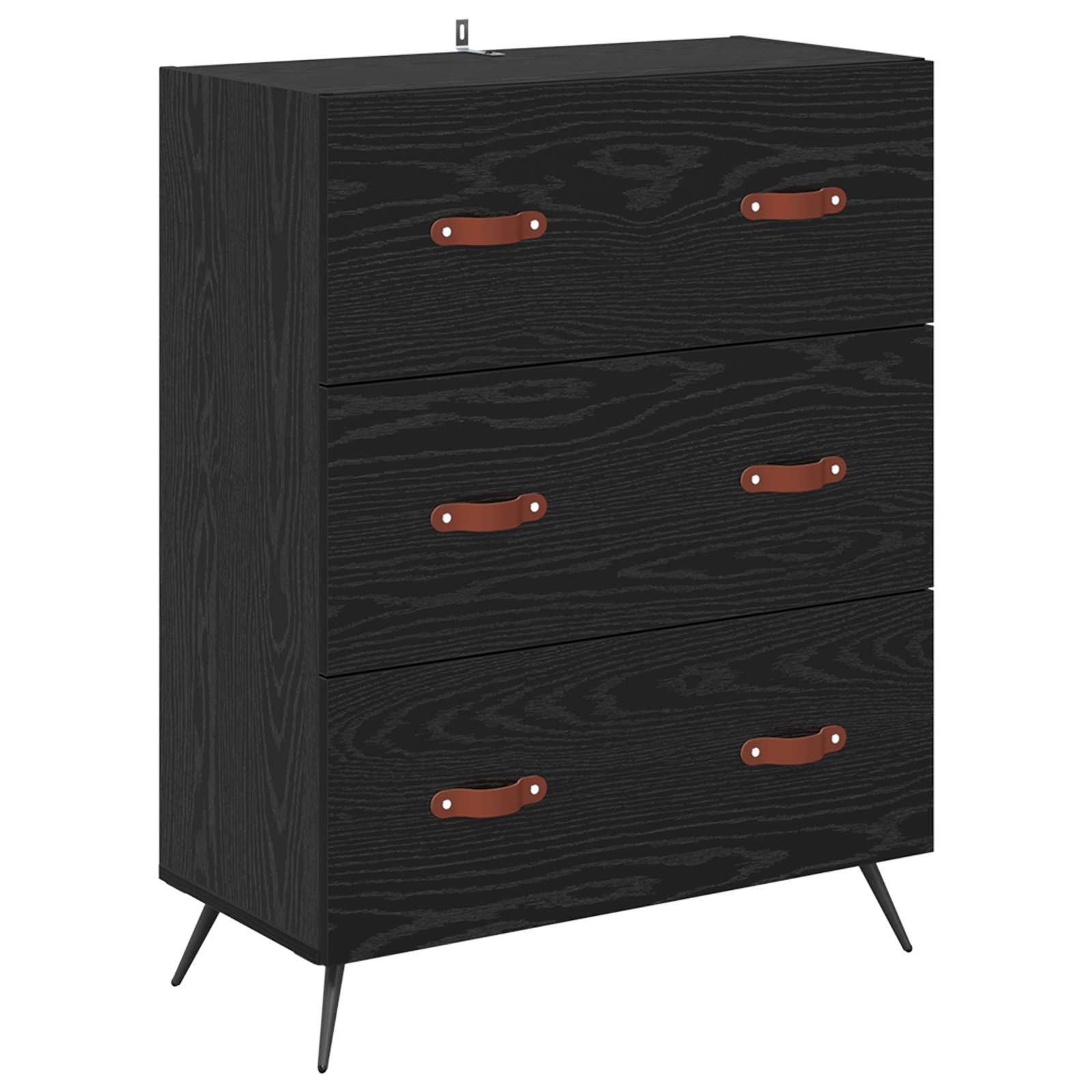 Commode Chêne Noir 69,5 x 34 x 90 cm Bois d’ingénierie - XIOS