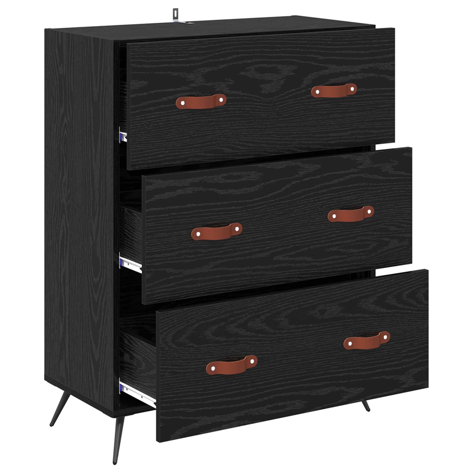 Commode Chêne Noir 69,5 x 34 x 90 cm Bois d’ingénierie - XIOS