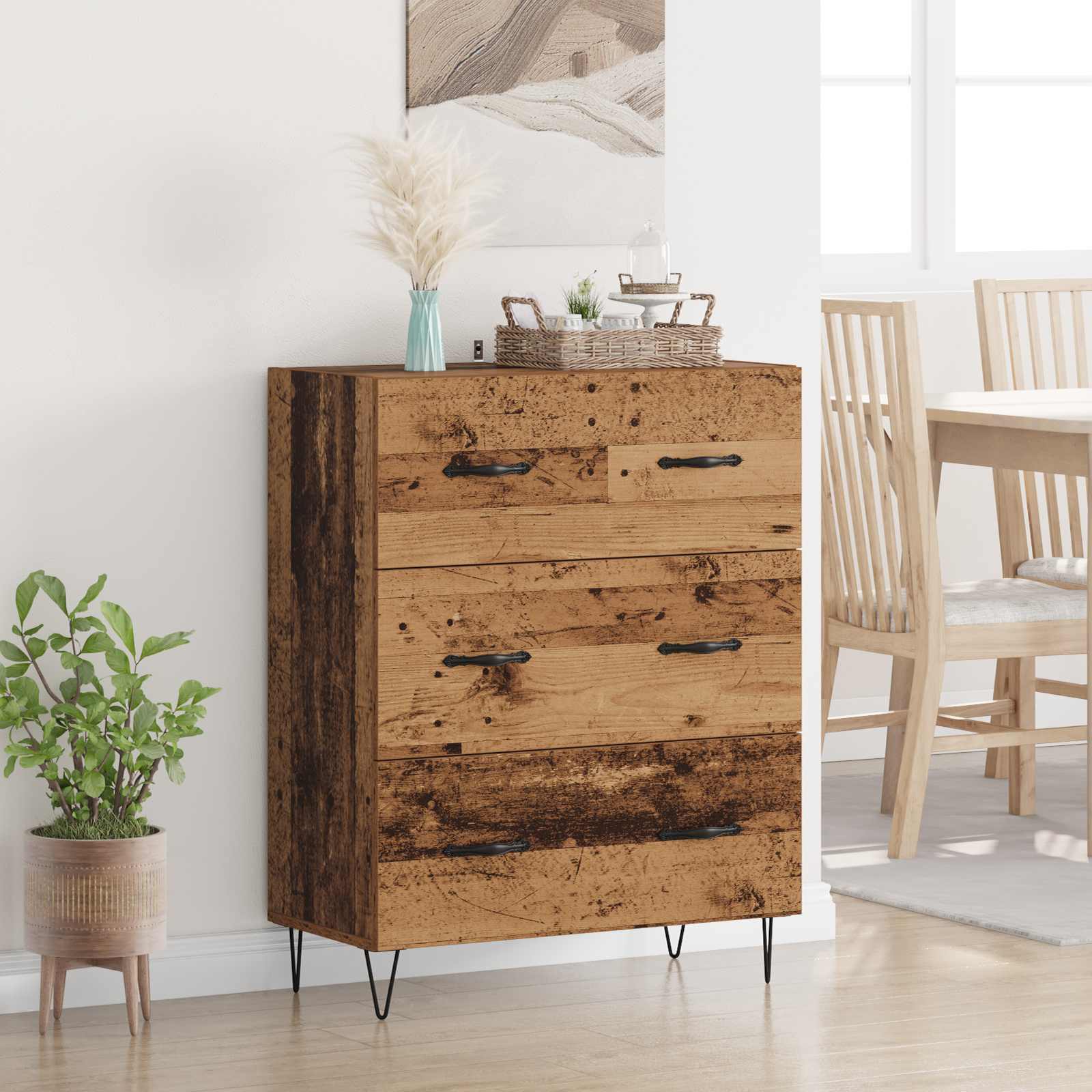 Buffet Bois Ancien 69,5 x 34 x 90 cm Bois d'ingénierie et fer - XIOS
