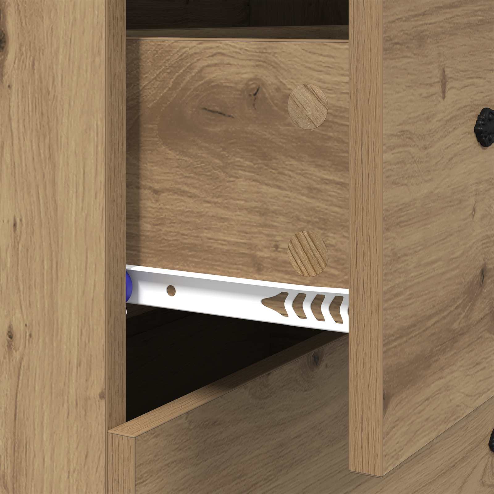 Buffet avec tiroir Chêne artisanal 69,5 x 34 x 90 cm - XIOS