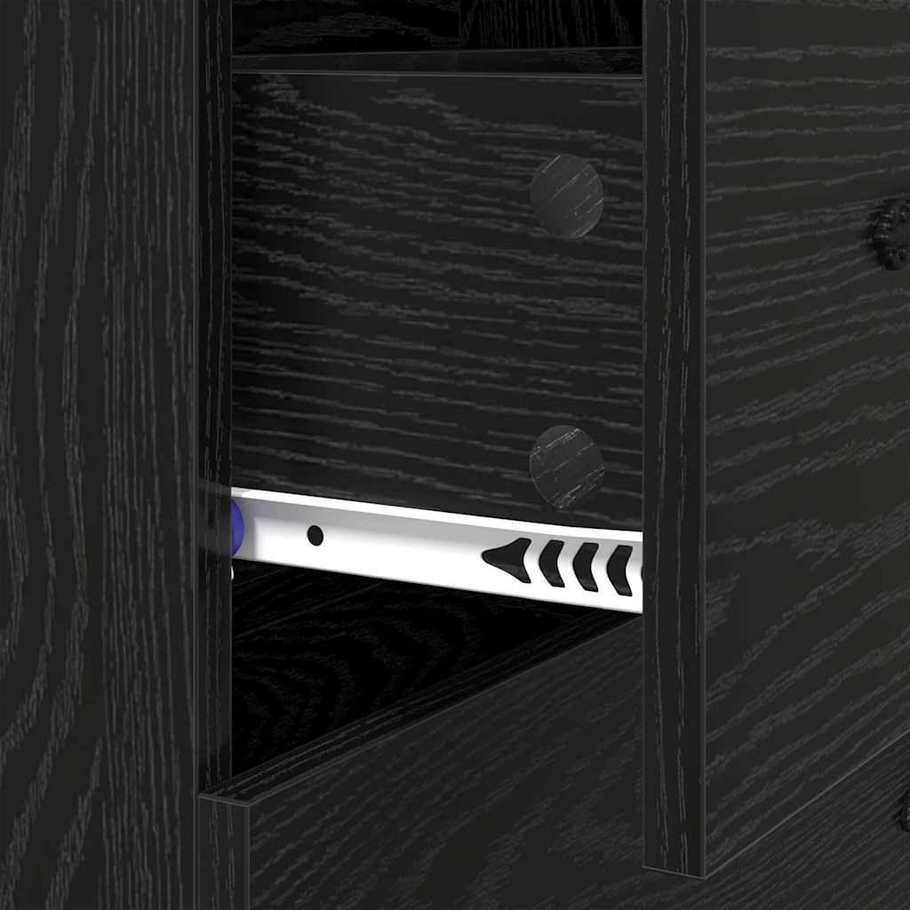 Buffet Chêne noir 69,5 x 34 x 90 cm Bois d'ingénierie et fer - XIOS