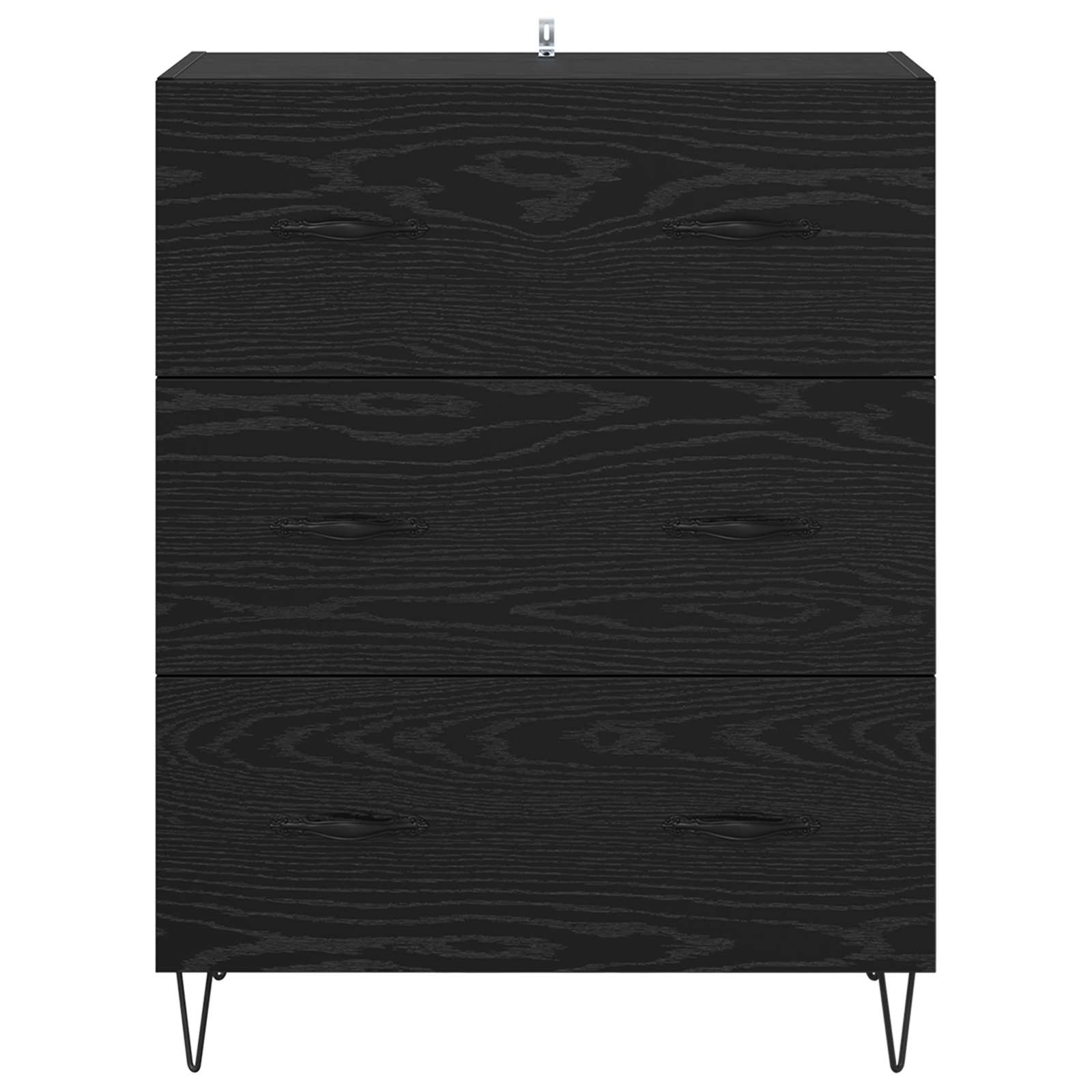 Buffet Chêne noir 69,5 x 34 x 90 cm Bois d'ingénierie et fer - XIOS