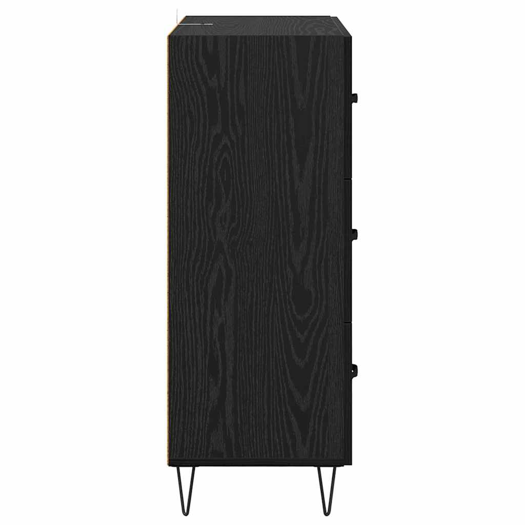 Buffet Chêne noir 69,5 x 34 x 90 cm Bois d'ingénierie et fer - XIOS